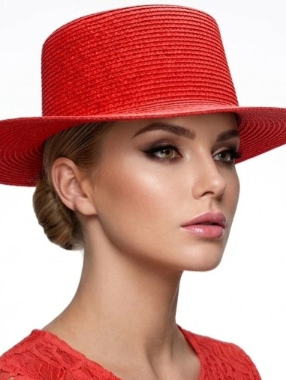 Beloved Millinery Gorgeous Red Straw Boater Hat for Women - Stylish Sun Hat